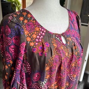 🏝️Calypso St. Barth Silk Mini Sheat Dress Tunic brown pink orange size XS